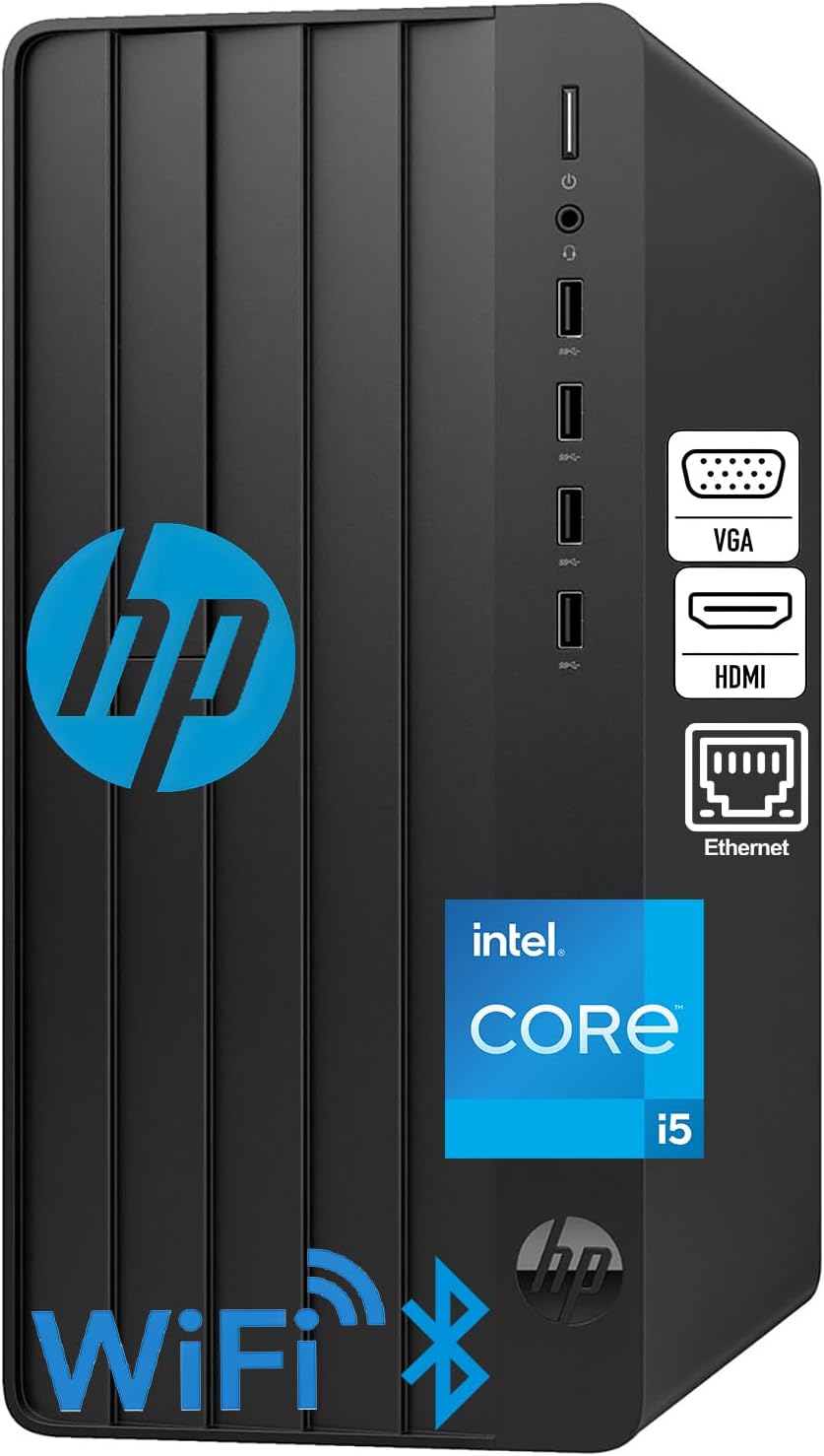 HP Desktop Computers Tower PC for Home & Business, Intel i5-12500 CPU (12Threads, up to 4.6 GHz), 16GB RAM, 512GB PCIe SSD, UHD Graphics 770, WiFi, Bluetooth, HDMI, KB & Mouse, Windows 11 Home
