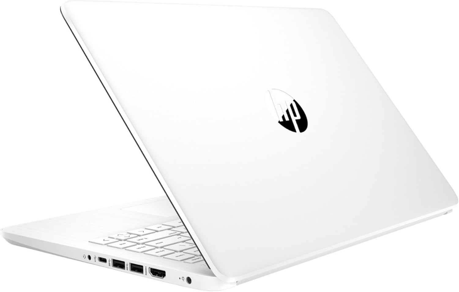 HP Latest Stream 14" HD Laptop, Intel Celeron Processor, 4GB Memory, 64GB eMMC Storage, Fast Charge, HDMI, Up to 11 Hours Long Battery Life, Office 365 1-Year, Win 11 S, Microfiber Bundle, White