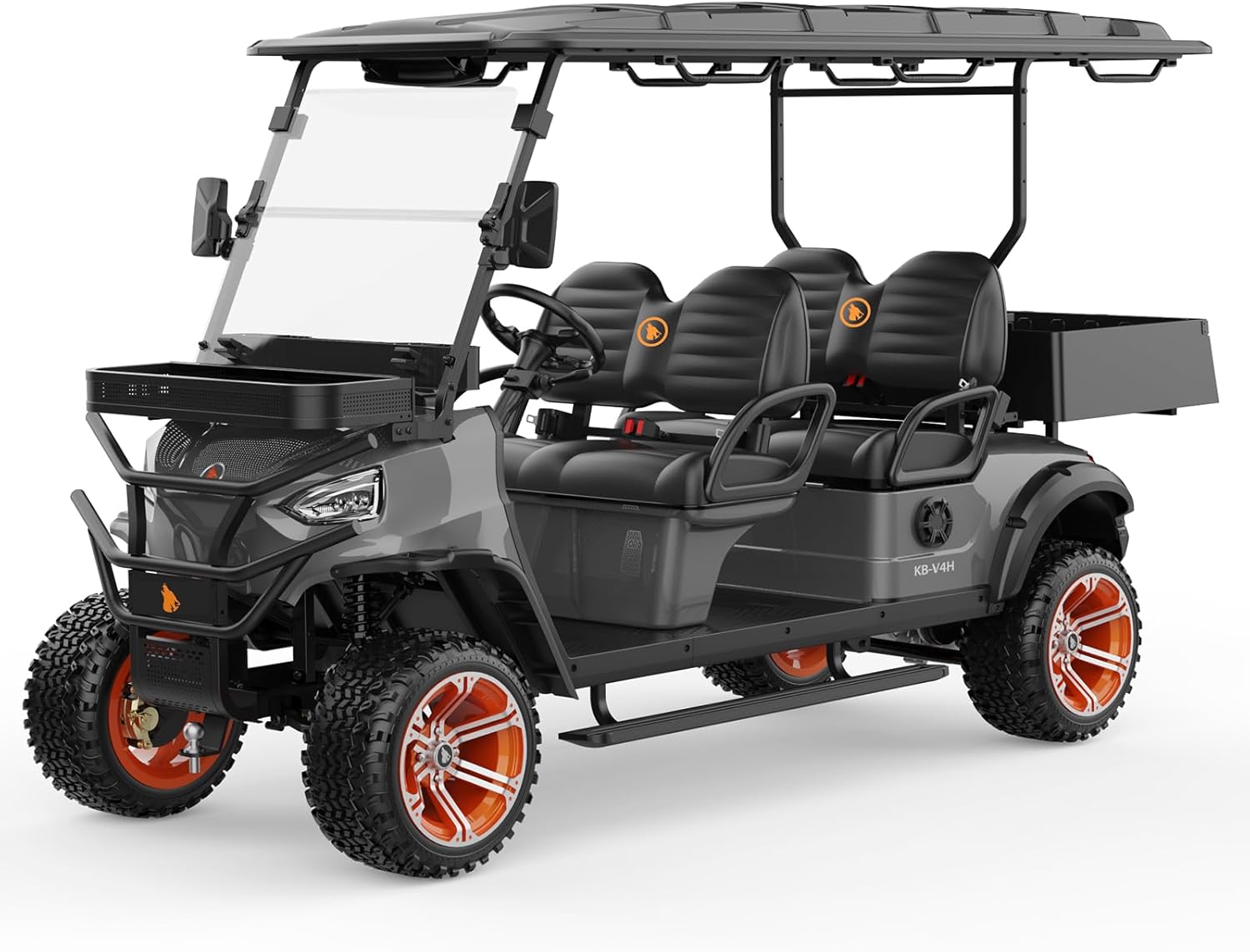 4-Seater Electric Shuttle Golf Cart 48V 5KW IP67 Waterproof - 25MPH Top Speed 50-60km Range with LED Lights, Disc Brakes & 5-Hour Quick Charging