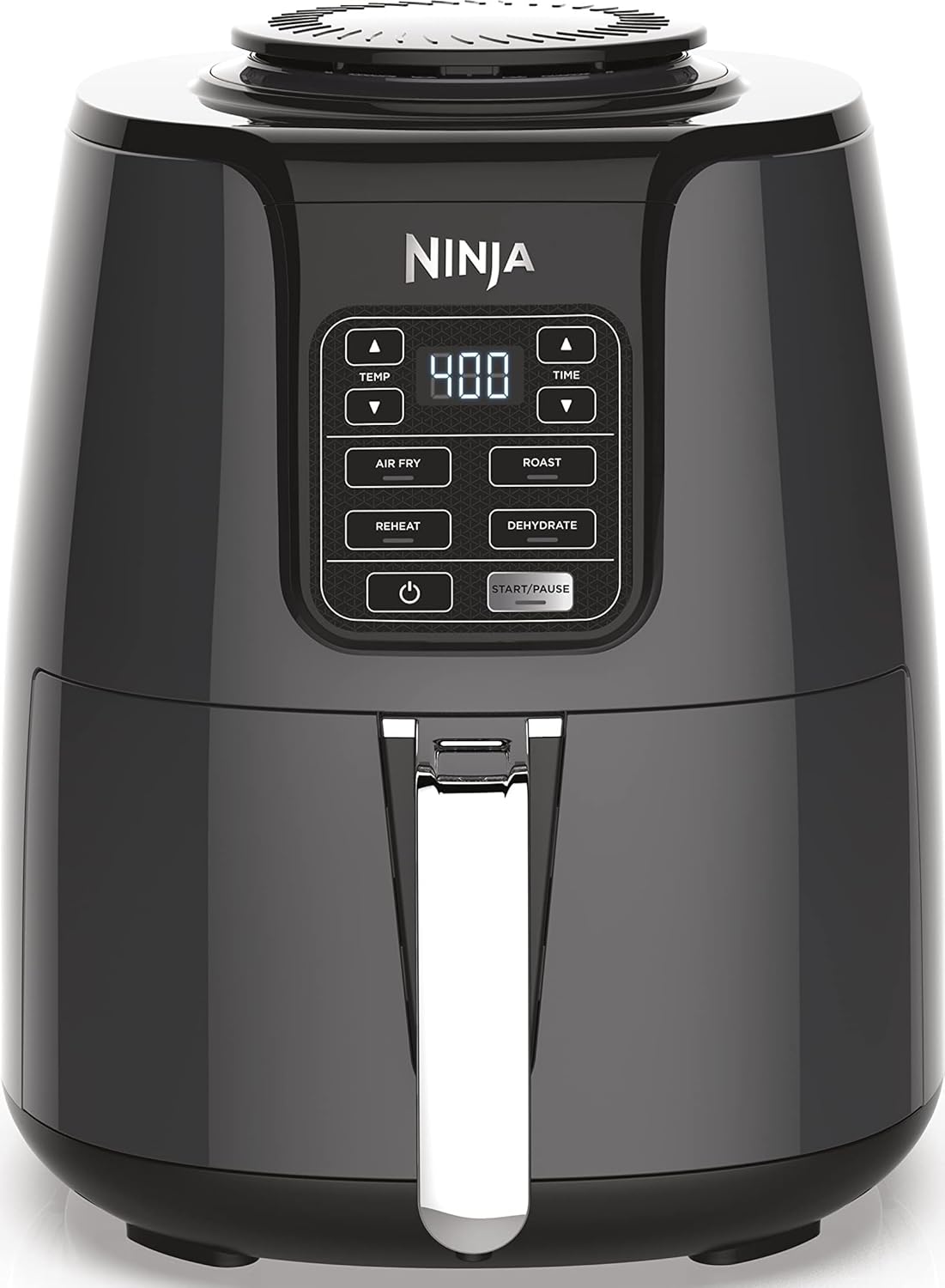 Ninja Air Fryer | 4 QT Capacity | 4-in-1 Roast, Crisp, Roast, Reheats, & Dehydrates | Dishwasher Safe Parts | 105°F-400°F | Includes 20 Easy & Healthy Recipes | 1550 watt | Grey | AF101