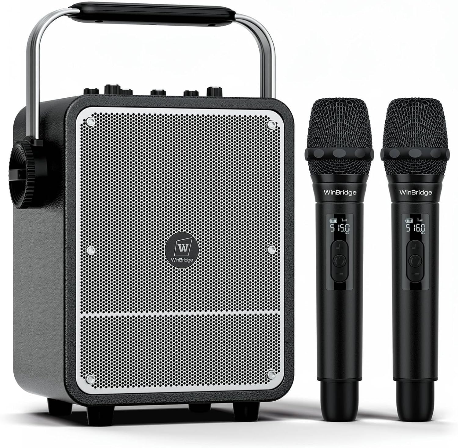 150W High-Power Karaoke Machine with 2 Wireless Microphones for Adults, Professional PA System & Voice Amplifier, Portable Bluetooth Speaker with Microphone for Party, Events, Outdoor, Guitar Amp S200