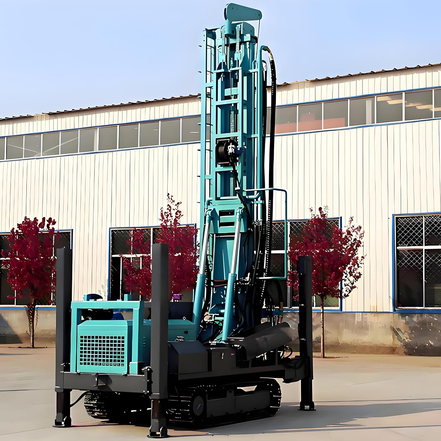 Borehole Heat Exchanger Drilling Machine, 300m Industrial Hydraulic Rig, 984ft Deep Hole Equipment for Professional Geothermal Energy Systems
