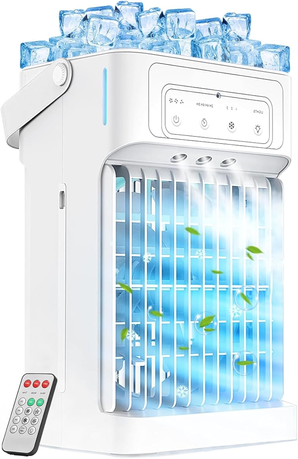 Portable Air Conditioners, 3 Speeds, 3 Mist Settings, 40oz Large Water Tank, 2~8h Timer & Night Lights, Air Conditioner Portable, Small Mini Personal Air Conditioner Air Cooler for Room Bedroom