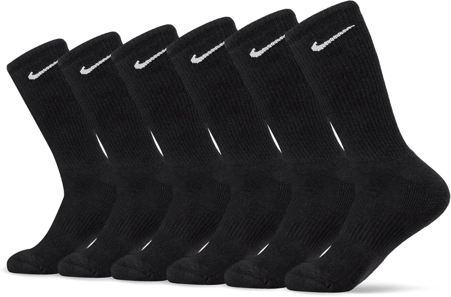 Nike Unisex Adult Everyday Cushioned Training Crew Socks (6-Pack) | Mens and Womens