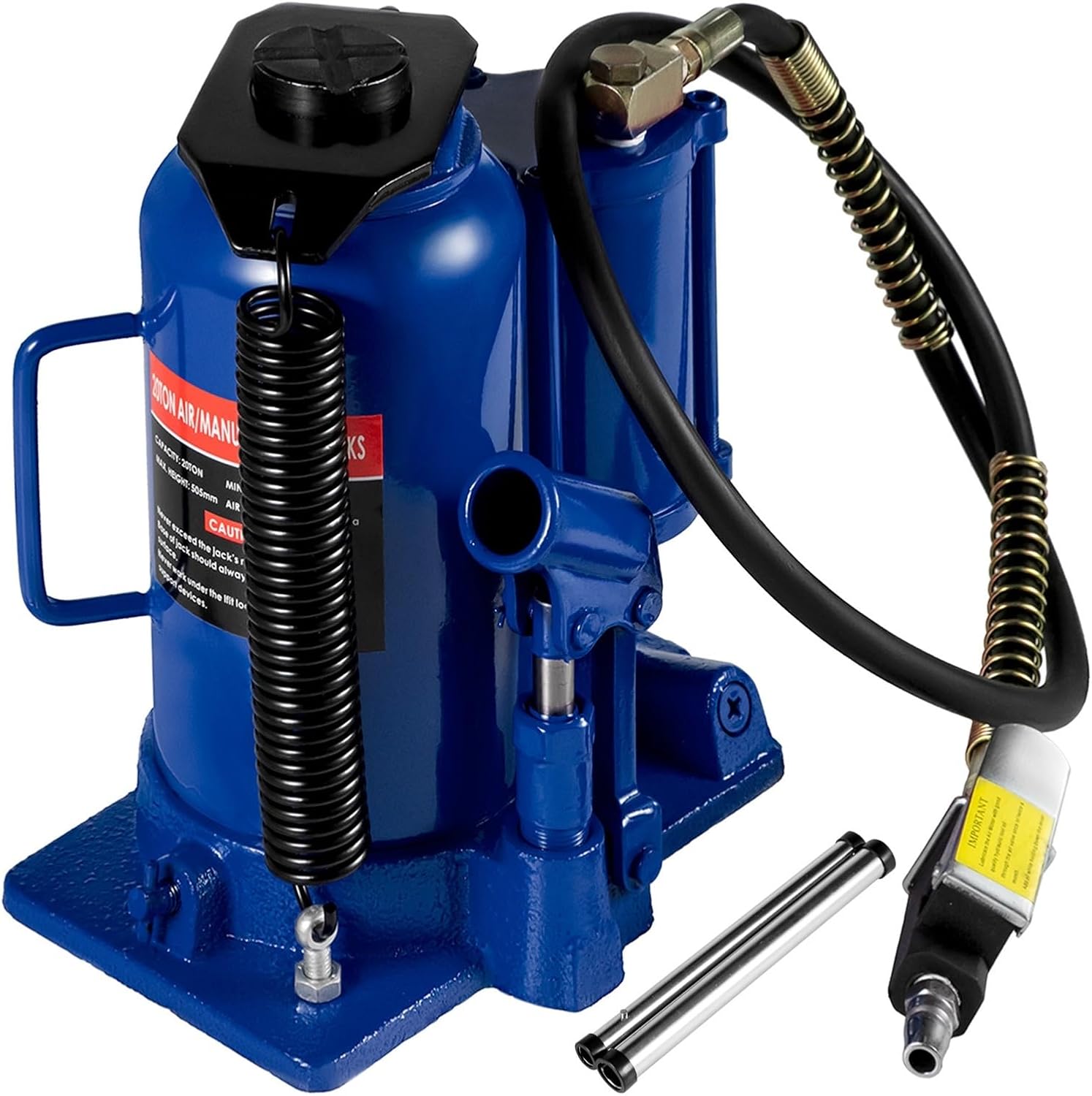 Manual Jack, 20 Ton 4Ft Air Hydraulic Bottle Car Jack Tool for Lifting Farm Vehicles Heavy-Duty Machinery Industrial Equipment Repair