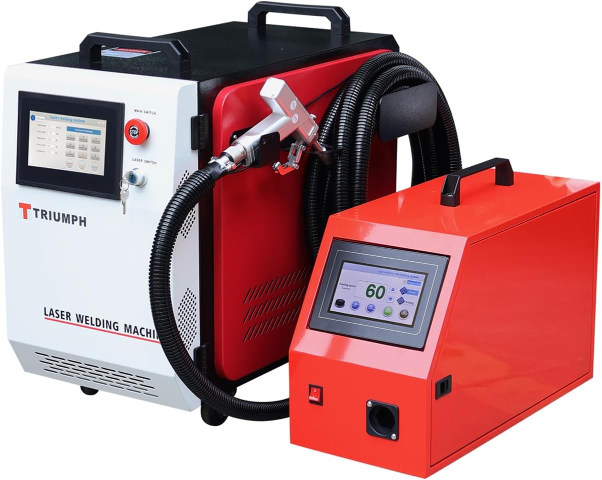 Triumph 1700w 4 in 1 Integrated air-cooled Fiber Laser Welding cleaning rust remover Machine 220V Single Phase Handheld Laser Welder Machine with Auto Wire Feeder Cable Length 10m (1700)