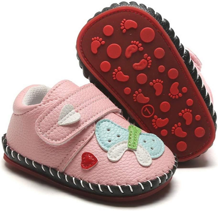 Baby Boys Girls Pu Leather Hard Bottom Walking Sneakers Toddler Rubber Sole First Walkers Infant Cartoon Slippers Crib Shoes