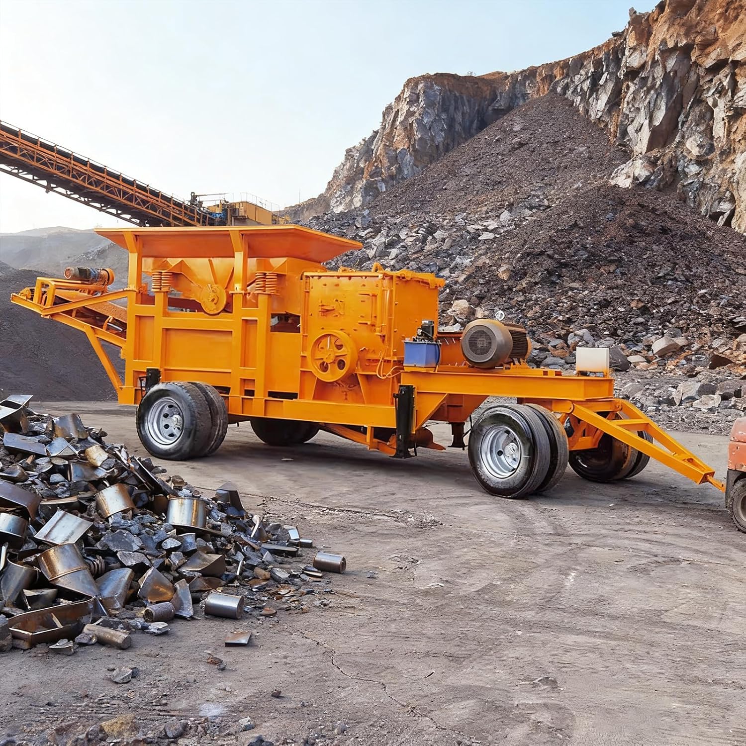 Portable Rock Crusher Heavy Duty | Industrial Jaw Crushing Equipment for Mining & Quarry | High Power Mobile Crusher Machine for Granite & Hard Rock