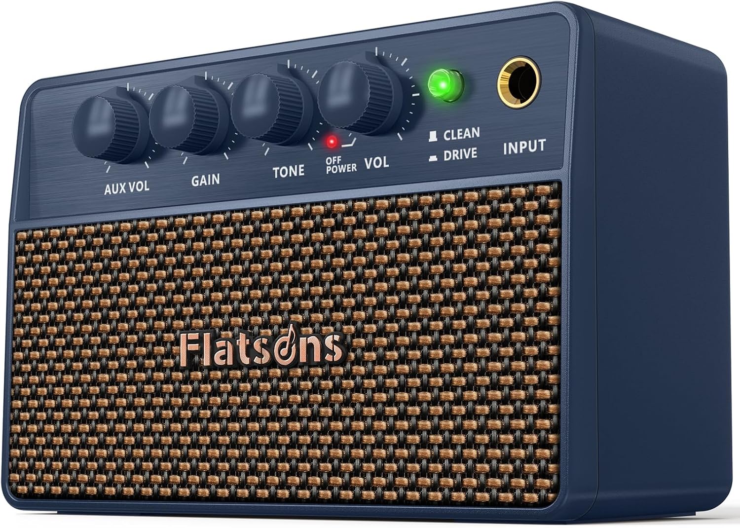 FBA-10 Guitar Amplifier, Drive/Clean Tone Electric Guitars Amp, 10W Mini Portable Amp with Type-C Rechargeable Battery 6H Work, Wireless Vintage Guitar Speaker for Practice Travel (Blue)