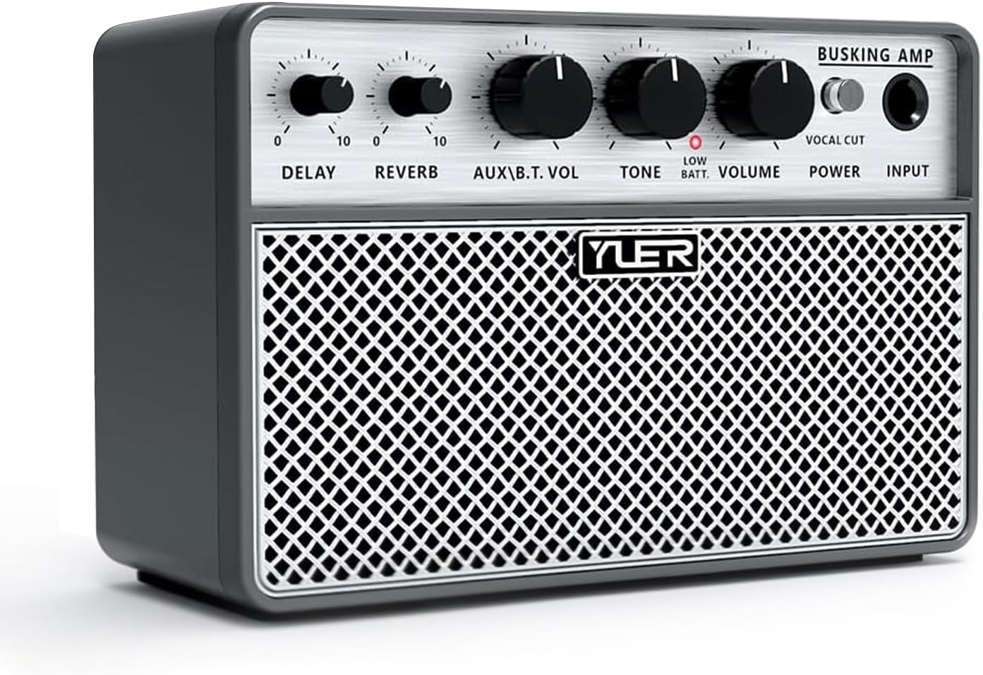 Yuer BA-10Pro 10W Portable Acoustic Guitar Amplifier Rechargeable Practice Amp with Delay & Reverb Effects，Supports 6.35mm Dynamic Microphone Vocal Remover,OTG Recording & Live Streaming for Practice