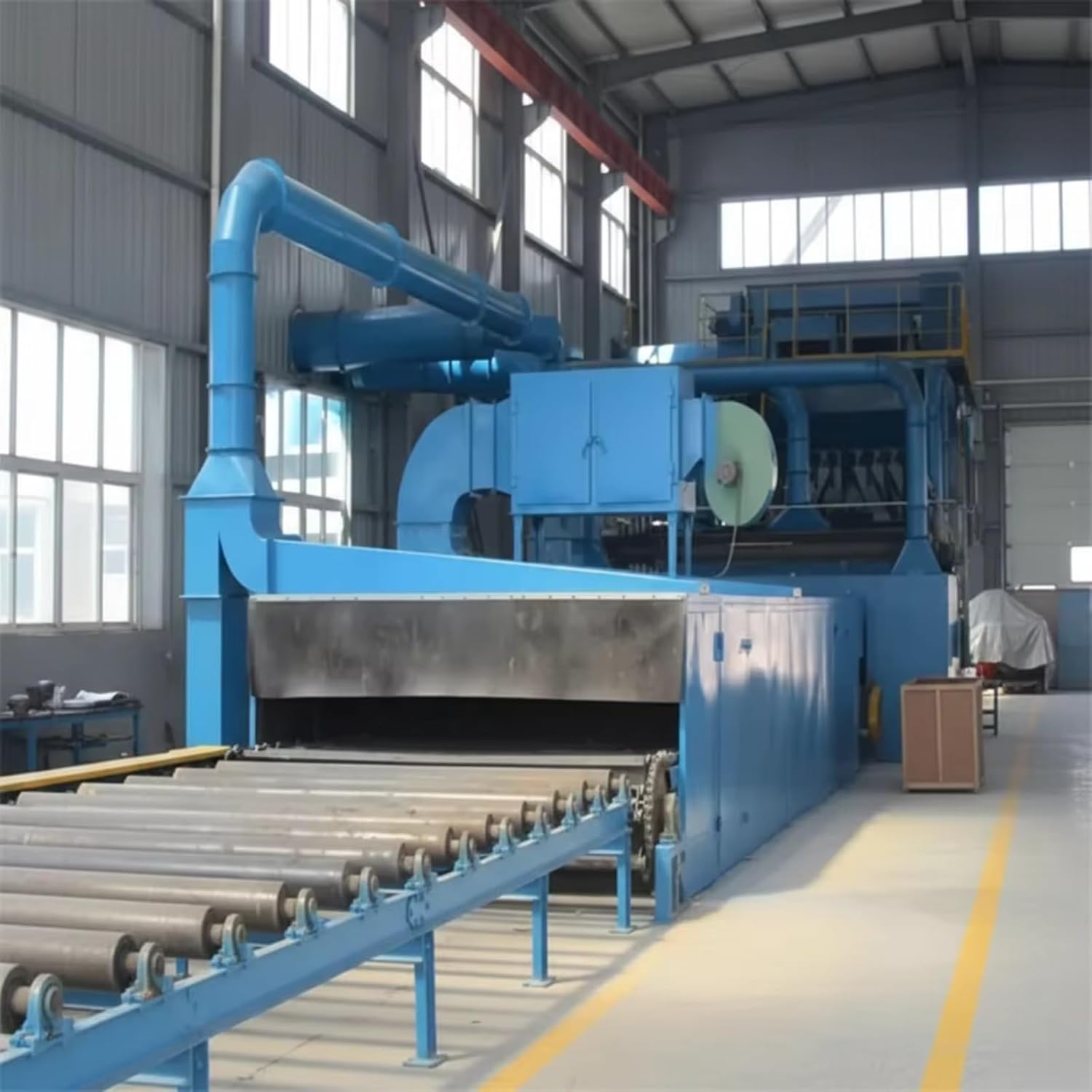 Industrial Roller Conveyor Shot Blasting Machine Pipe Shot Blasting and Surface Cleaning Machine Heavy Duty Industrial Equipment for Metal Workpieces Pretreatment