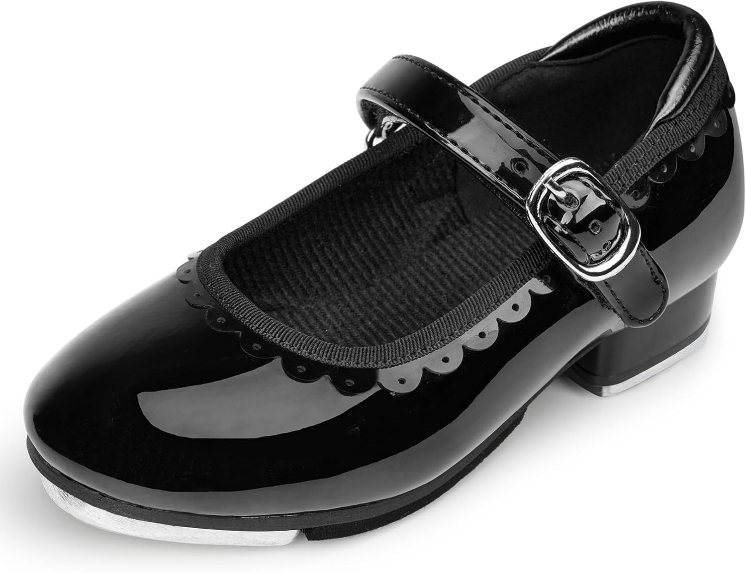 Stelle Tap Shoes for Girls Toddler Dance Shoes Easy Strap Scallop Design (Toddler/Little Kid/Big Kid)