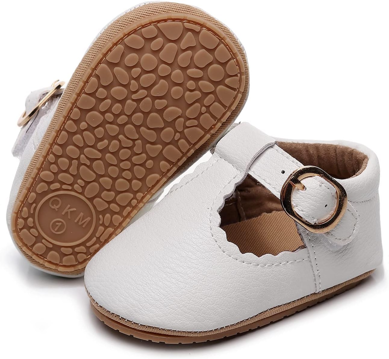 HONGTEYA Infant Baby Girls Mary Jane Flats Non Slip for Toddler First Walkers Soft Sole PU Leather Crib Shoes Sneaker Wedding Party Christmas Princess Dress Shoes Baby Moccasins Girls
