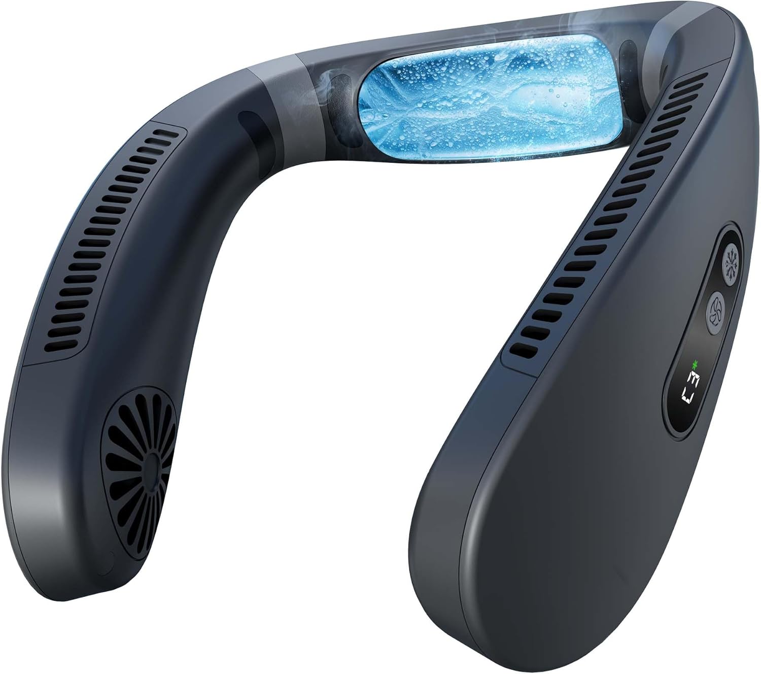HIGO CoolMaster Ultra Neck Fan, Neck Air Conditioner, 2-in-1 Cooling Neck Fan Portable Rechargeable, Wearable Personal Fan, 5500mAh Large Battery, Ergonomic Design, Glacier Gray