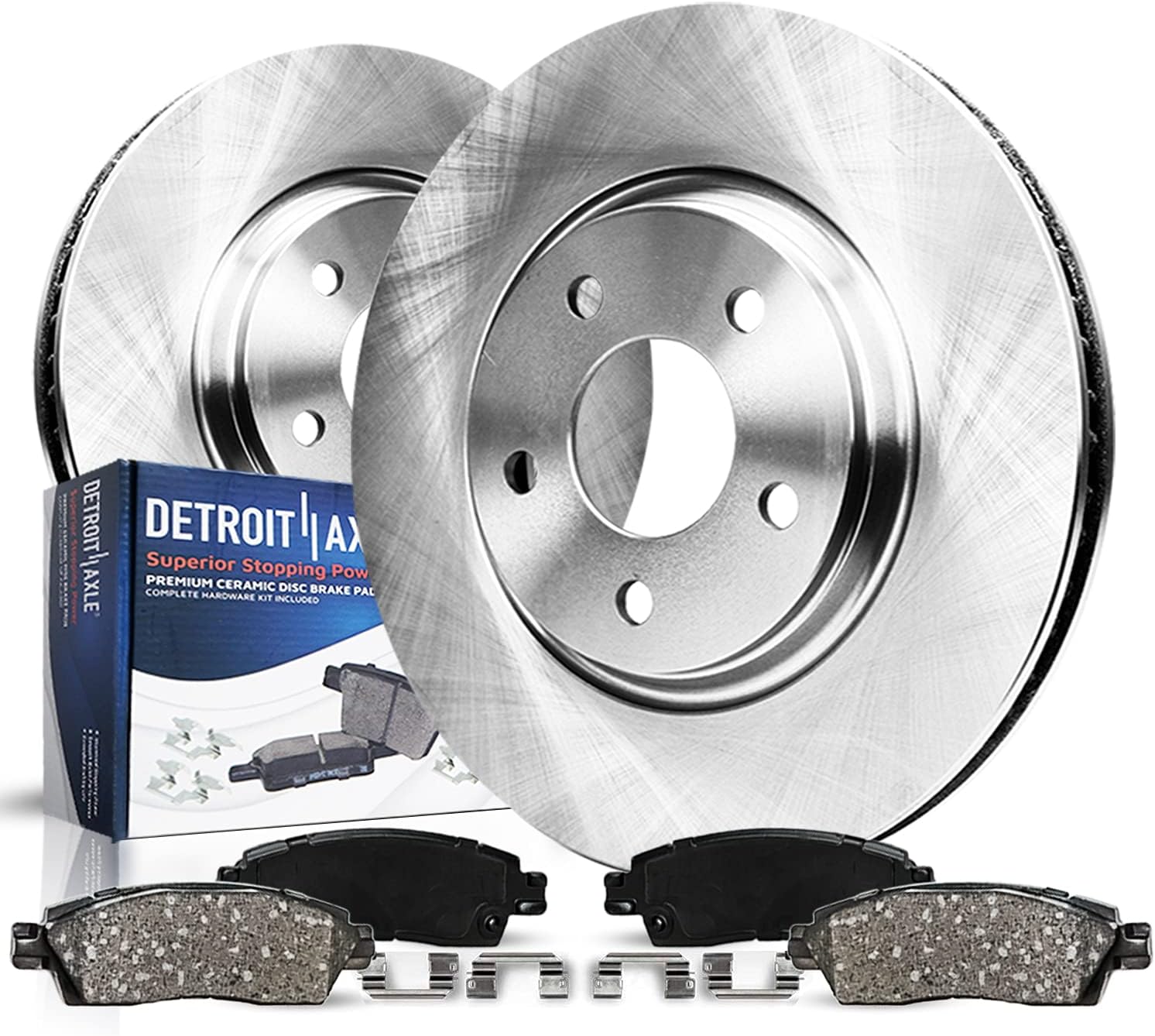 Detroit Axle - Front Brake Kit for 07-17 Toyota Camry ES350, 08-18 Avalon Lexus ES300h 2008 2009 2010 2011 2012 2013 2014 2015 2016 2017 Replacement Brakes Rotors Ceramic Brake Pads