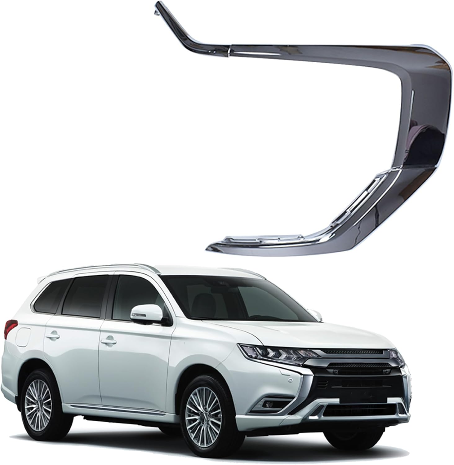 3-Piece Front Bumper RH Chrome Trim Molding Strip Set Replacement for 2016-2019 Outlander Replacement for 6407A142 Replacement for 6407A146 Replacement for 6407A144