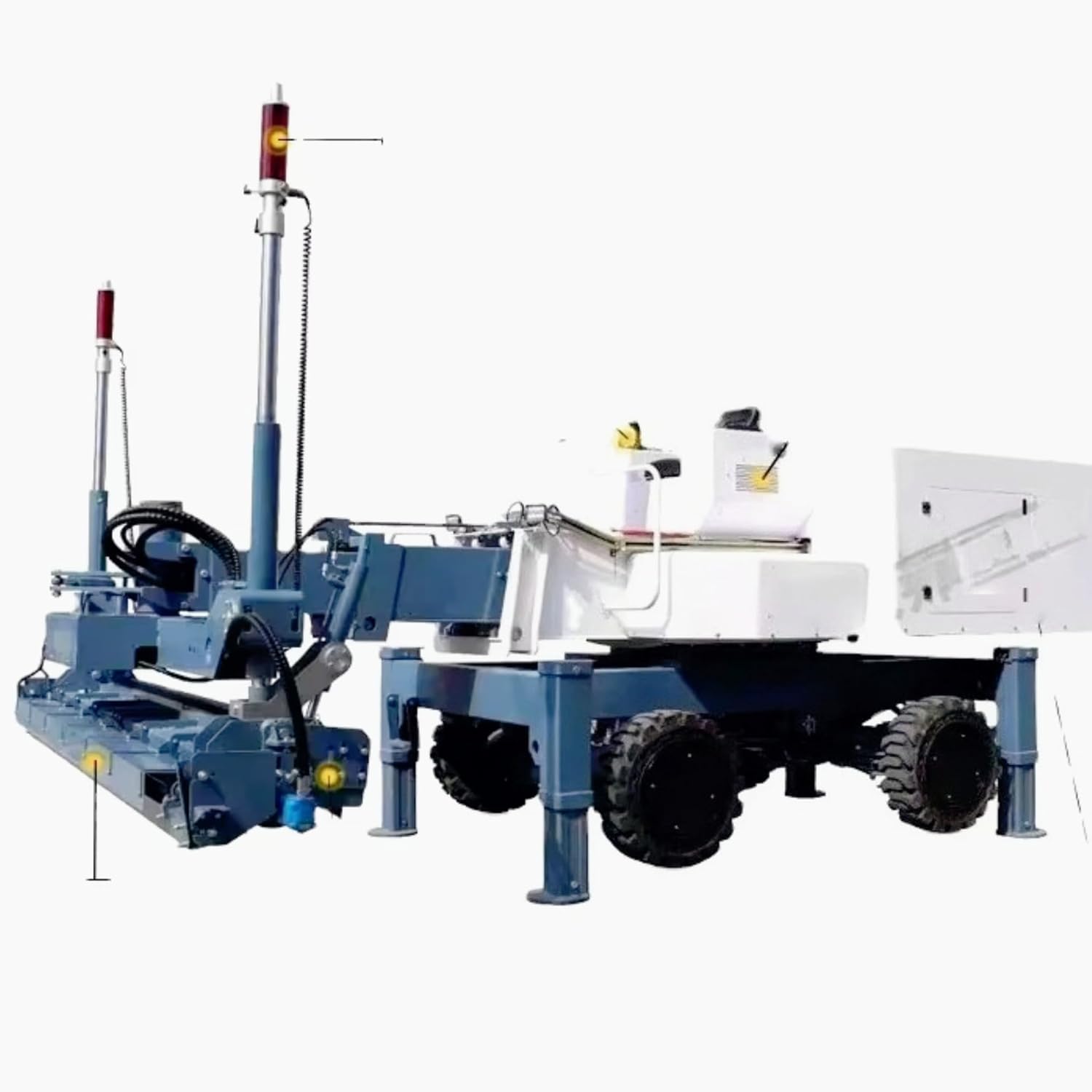 Commercial Floor Vibratory Screed Equipment, Heavy-Duty Boom-Style Automated Concrete Grader with Microcomputer Sensor Control, High-Output Paving Leveler for Industrial Sites