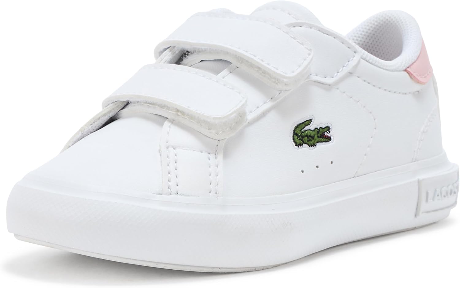 Lacoste Infants' Powercourt Sneakers, White & Light Pink, 5.5