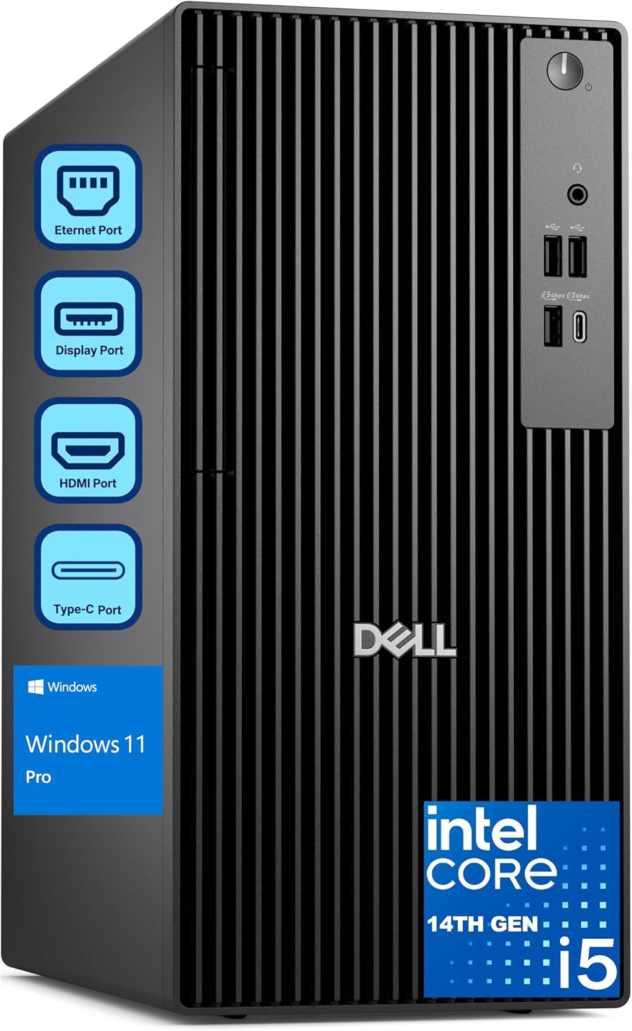 Dell Tower Desktop for Business & Home, New OptiPlex Version, 14th Gen Intel Core i5-14500 (14-Core), 8GB DDR5 RAM, 512GB PCIe SSD, Intel UHD 770, Dual 4K Monitor Support, Windows 11 Pro