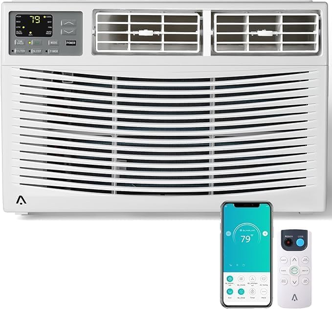 Window Air Conditioner,10,000 BTU AC w/WiFi, Fast Cooling for Large Room up to 450 Sq ft, Quiet Easy Installment Air Conditioner for Bedroom, Energy Efficient AC with WiFi Enabled