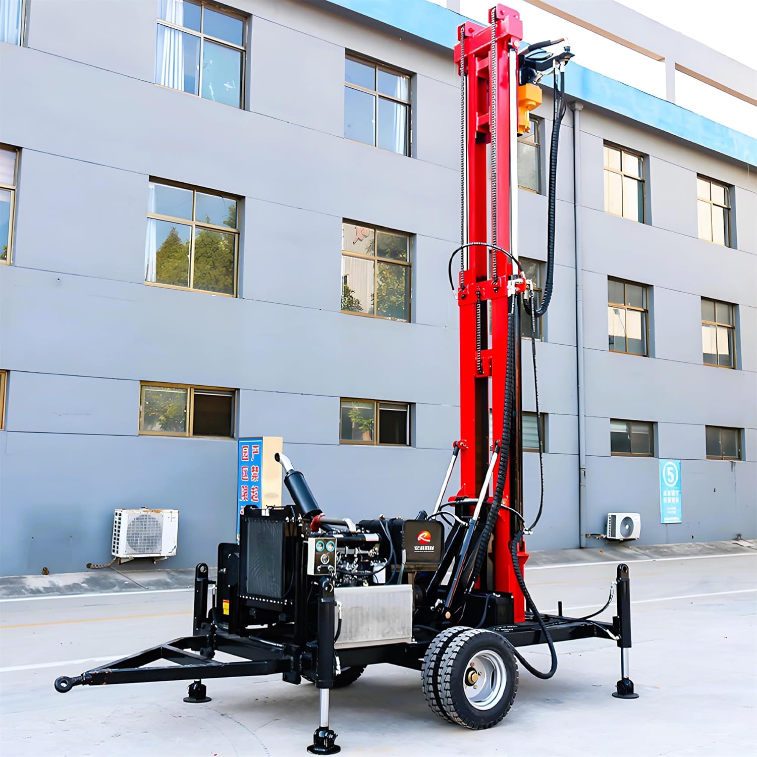 Groundwater Exploration Rig, 300m Hydraulic Pneumatic DTH Machine, 984ft Deep Well Equipment for Industrial and Commercial Water Supply