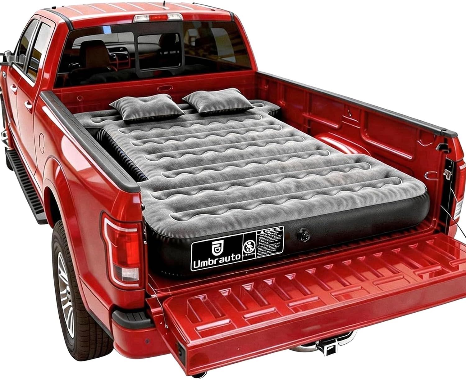 Umbrauto Truck Bed Air Mattress for 6-6.5ft Pickup Beds, Inflatable Truck Camper Tent Airbed with Pump for Ford F150/250/350, Chevy Silverado/GMC Sierra, Dodge Ram, Toyota Tundra, Nissan Titan Camping
