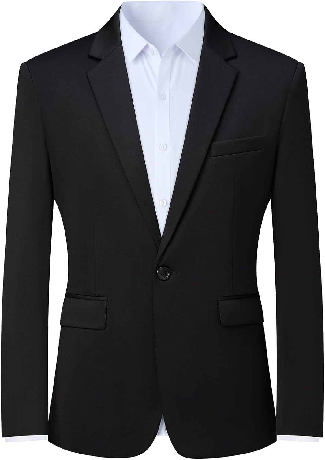 Mens Blazers Wrinkle Free Sport Coat Business Casual Men's One Button Slim Fit Travel Blazer Lightweight Suit Jacket