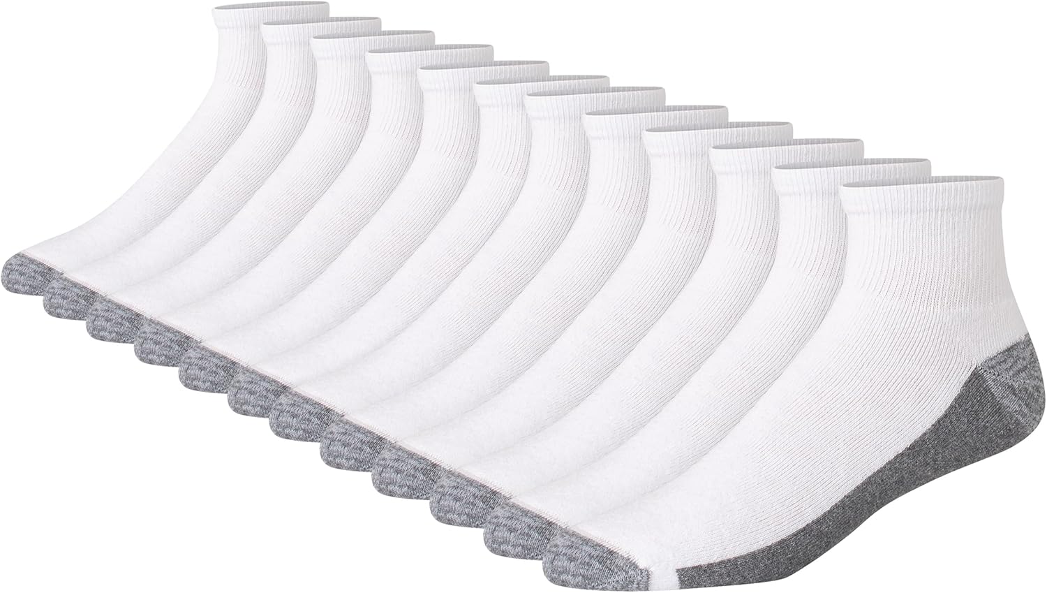 Hanes Men's Crew Socks Pack, 8 Pairs, Max Cushion Moisture-wicking Ankle Socks for Men, Cushioned Ankle Length