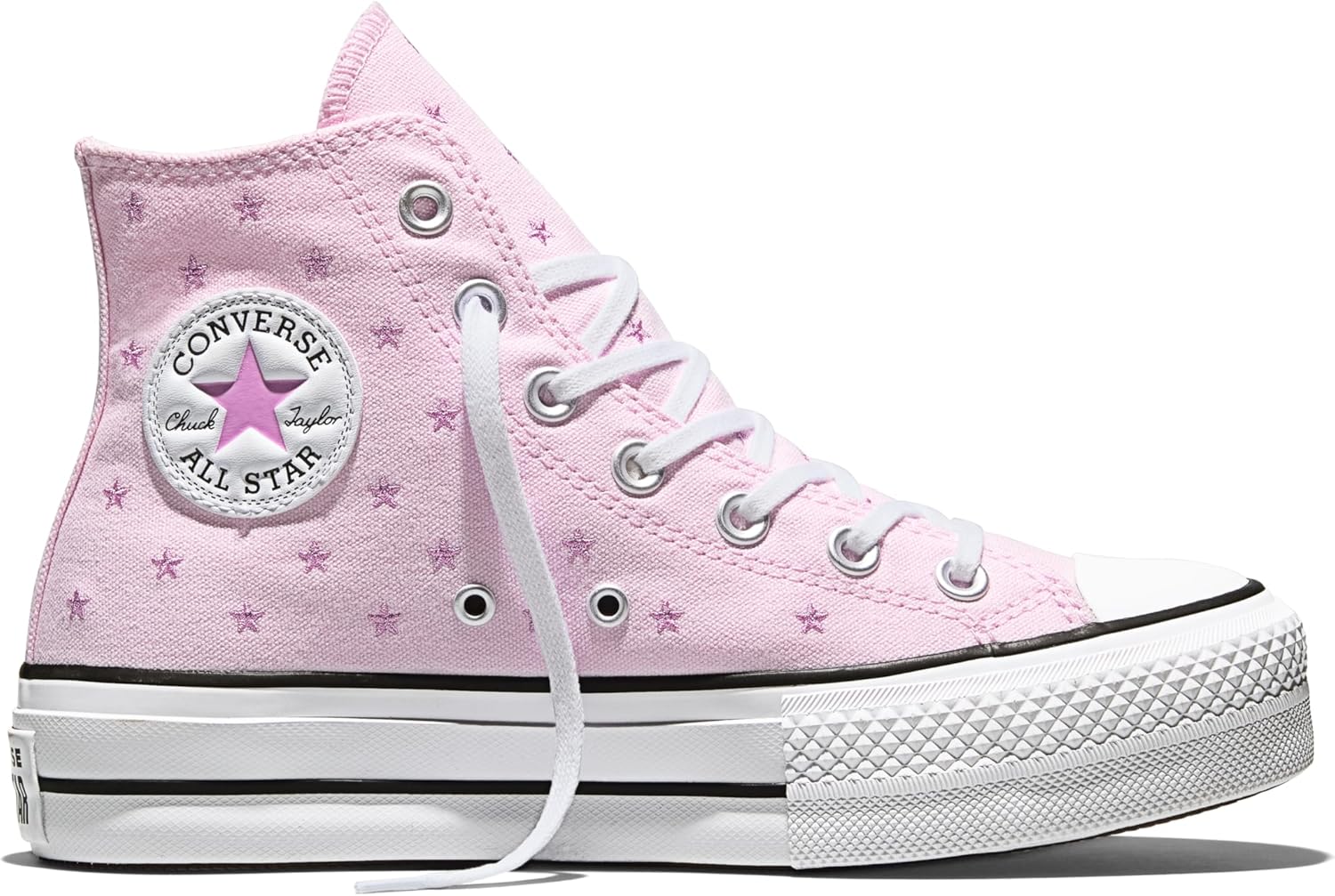 Converse Women's Chuck Taylor All Star Lift Platform Embroidered Stars High Top Sneaker