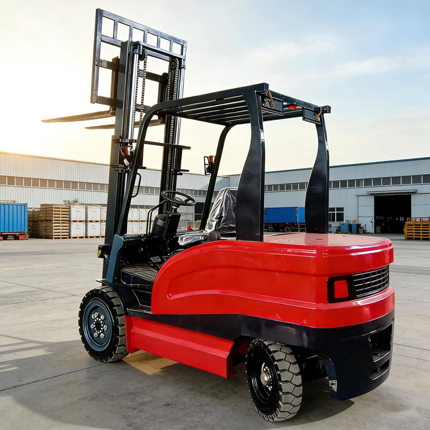 Electric Forklift Truck for Warehouse Pallet Handling and Cargo Loading, Battery Powered Material Handling Equipment for Industrial Logistics