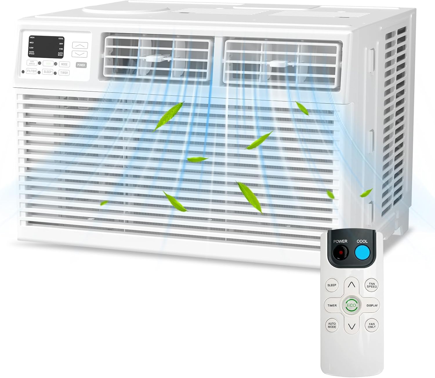 Electactic Window Air Conditioner 10,000 BTU, Air Conditioner Window Unit Up to 450 Sq.Ft,3 Fan Speeds,Easy Install,Energy Efficient,Washable Filter,White