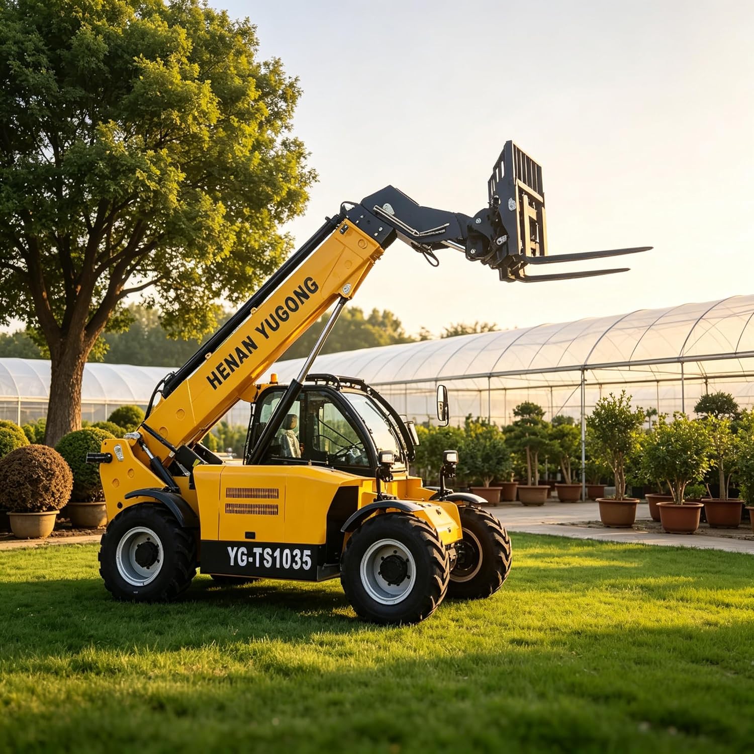 Telehandler, 4WD Heavy Duty Telescopic Forklift, Industrial Grade Off-Road Forklift, All-Terrain heavy-duty telescopic boom forklift construction equipment for Construction Warehouse Material Handling