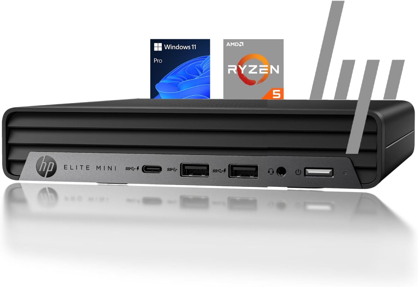 HP 2025 Elite 805 Mini PC Desktop Computer, AMD Ryzen 5 (Beat i7-11700T), Ultra-Quiet Design, 16GB RAM, 512GB PCIe SSD, Dual 4K Display Support, USB-C, Wi-Fi 6, Keyboard & Mouse, Windows 11