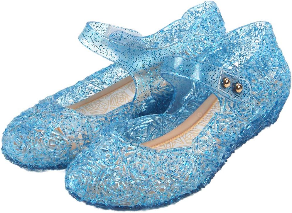 GUGUYeah Princess Mary Jane Jelly Shoes, Ballet Flats Cosplay Birthday Party Dress Up Sandals for Little Girls, Toddler or Kids