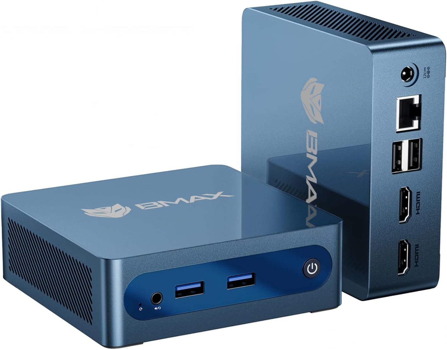 Bmax Mini PC B1 Plus, Intel Celeron J3355 (Up to 2.5GHz), 6GB RAM 128GB eMMC Support M.2 SSD Expansion (512GB/2TB), 4K Dual Display 2.4G/5G WiFi & BT5.0 Mini Desktop Computer for Home/Office