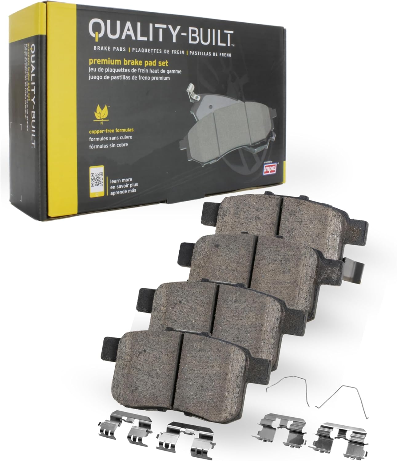 QUALITY-BUILT Premium Ceramic Front Brake Pads 1001-1210C Compatible with 2006-2019 Toyota (Corolla, Matrix, Prius V, RAV4); 2008-2015 Scion (xB, xD); 2009-2010 Pontiac Vibe; 2010-2012 Lexus HS250h