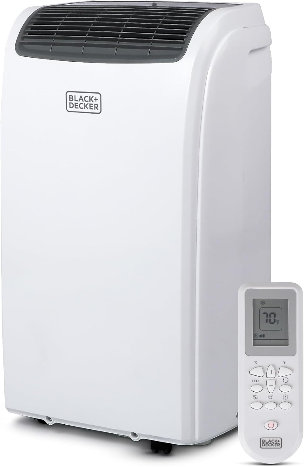 BLACK+DECKER Smart Portable Air Conditioner with Heat, 12,000 BTU Cooling, 9,000 BTU Heating for Rooms up to 550 Sq. Ft., Follow Me Remote, BPACT12HWT, White