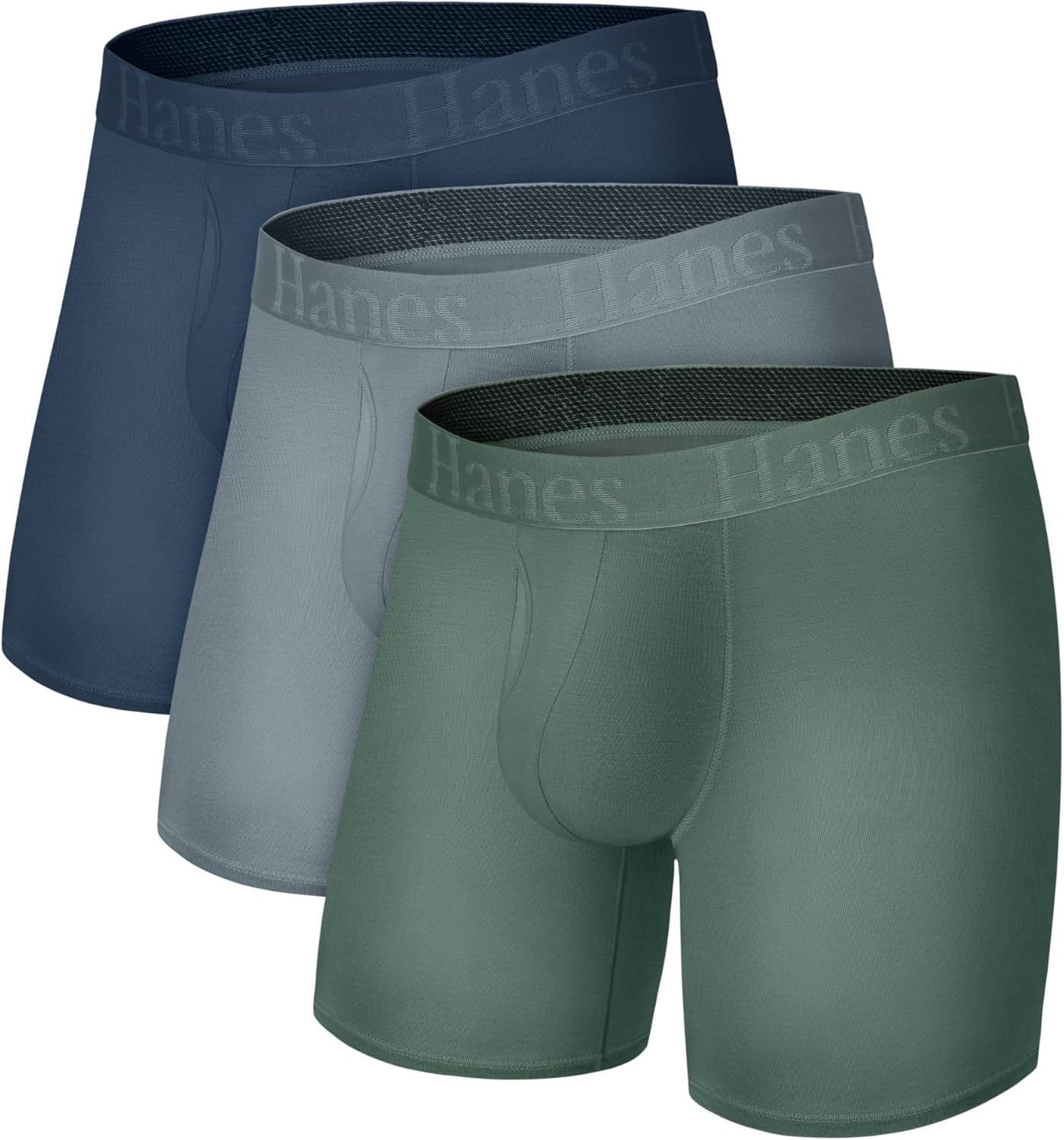 Hanes Men's Underwear, SuperSoft Viscose from Bamboo, 3-Pack, Sexy Men's Underwear, Short or Regular- Leg Boxer Briefs