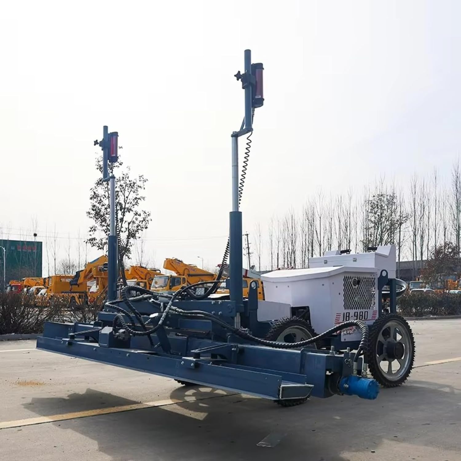 Industrial Foundation Monolithic Concrete Paving Grader, Heavy-Duty Boom Automated Leveling Machinery, Ride-on High-Frequency Vibratory Screed Equipment for Construction Site