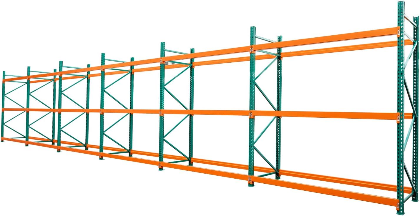 Industrial Pallet Racking System, Heavy Duty Pallet Rack with 4062 lbs Capacity per Bay, 96" Beam Warehouse Storage Rack, Adjustable Steel Industrial Shelving for Warehouse, Garage, Workshop Storage