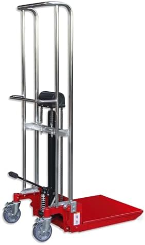 880Lbs Manual Hydraulic Material Lift, Pedal-Operated Pallet Stacker, 51.2" Height, Heavy-Duty Load Handling, Warehouse & Industrial Equipment