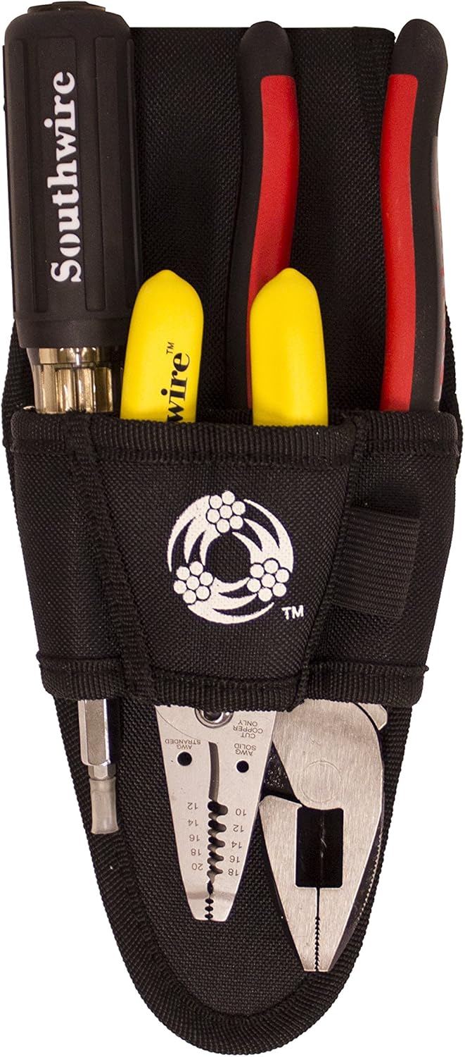 Southwire Electrical Wire Tool Kit - Multipurpose Set for Installation & Repair - Stainless Steel Wire Stripper, Multi-Bit Screwdriver, Cutting Pliers - New Grip