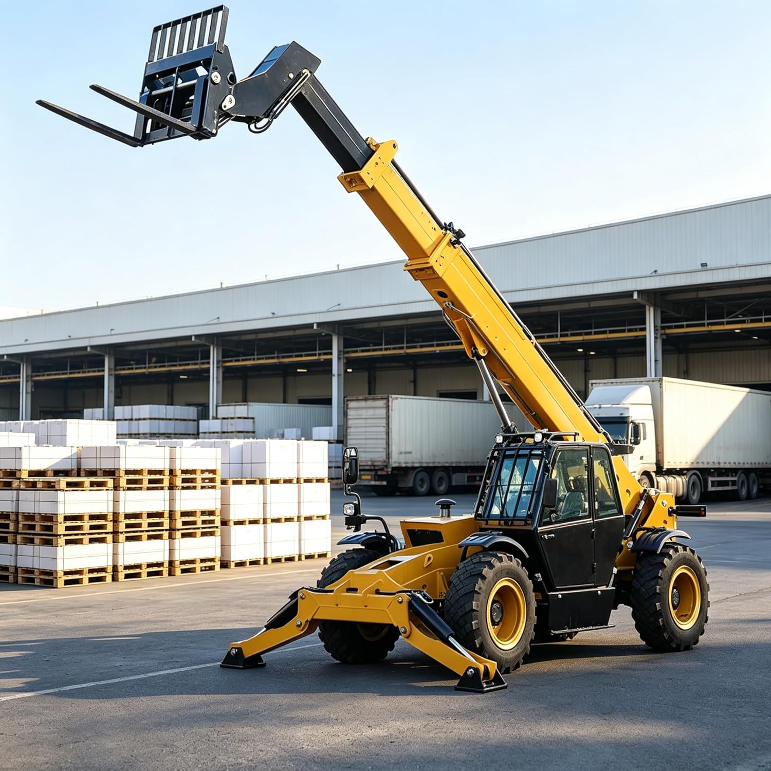 Telehandler, Off-Road Industrial Grade Telescopic Forklift, 4WD Heavy Duty Forklift, High-Altitude Heavy-Duty Telescopic Boom Forklift Construction Equipment for Construction Warehouse Farm Mining