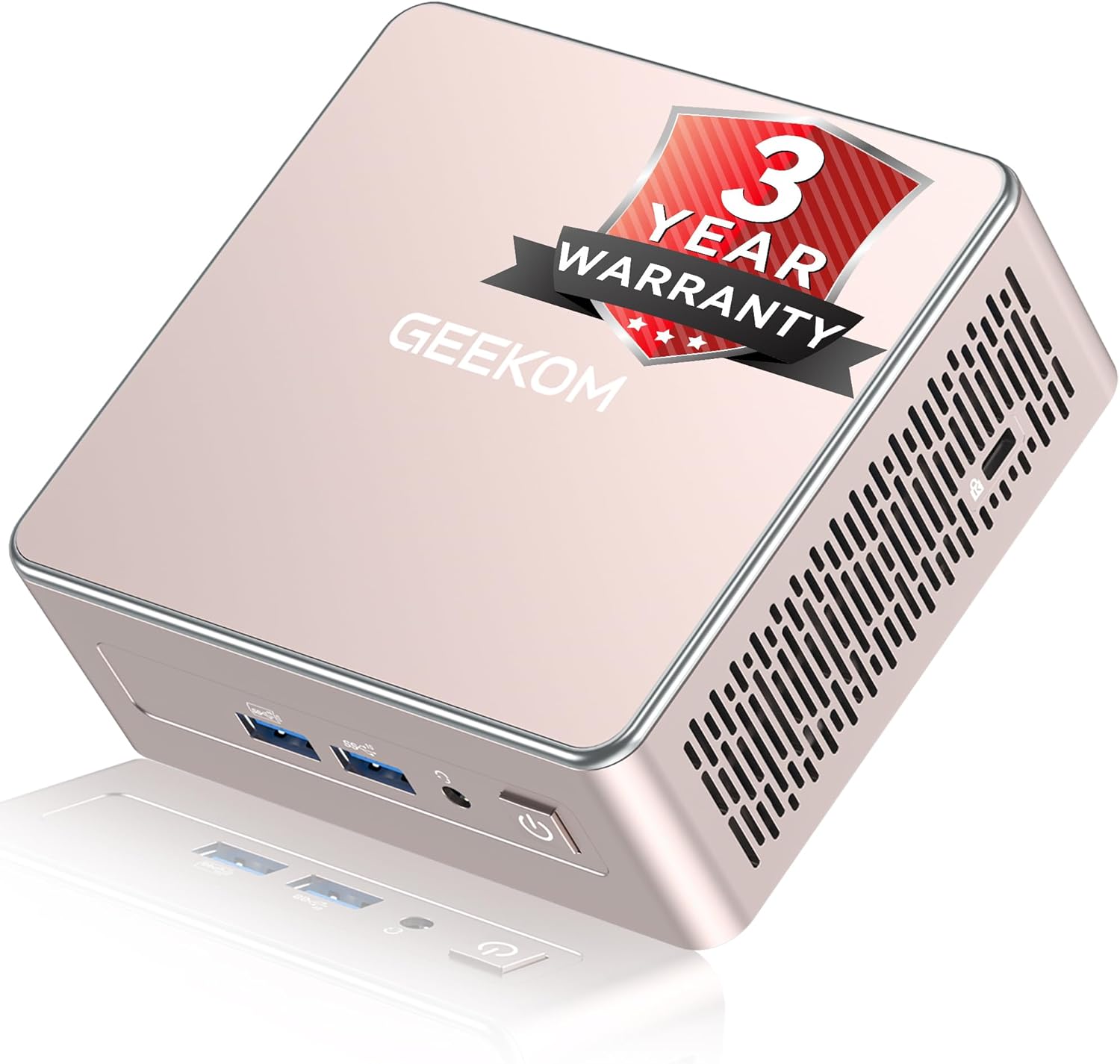 GEEKOM A5 Mini PC for Home Office & Multitasking, AMD Ryzen 5 7430U, 16GB RAM (Expandable to 64GB) & 512GB M.2 NVMe SSD Desktop Computer, Windows 11 Pro, 8K Display Support, 3-Year Coverage