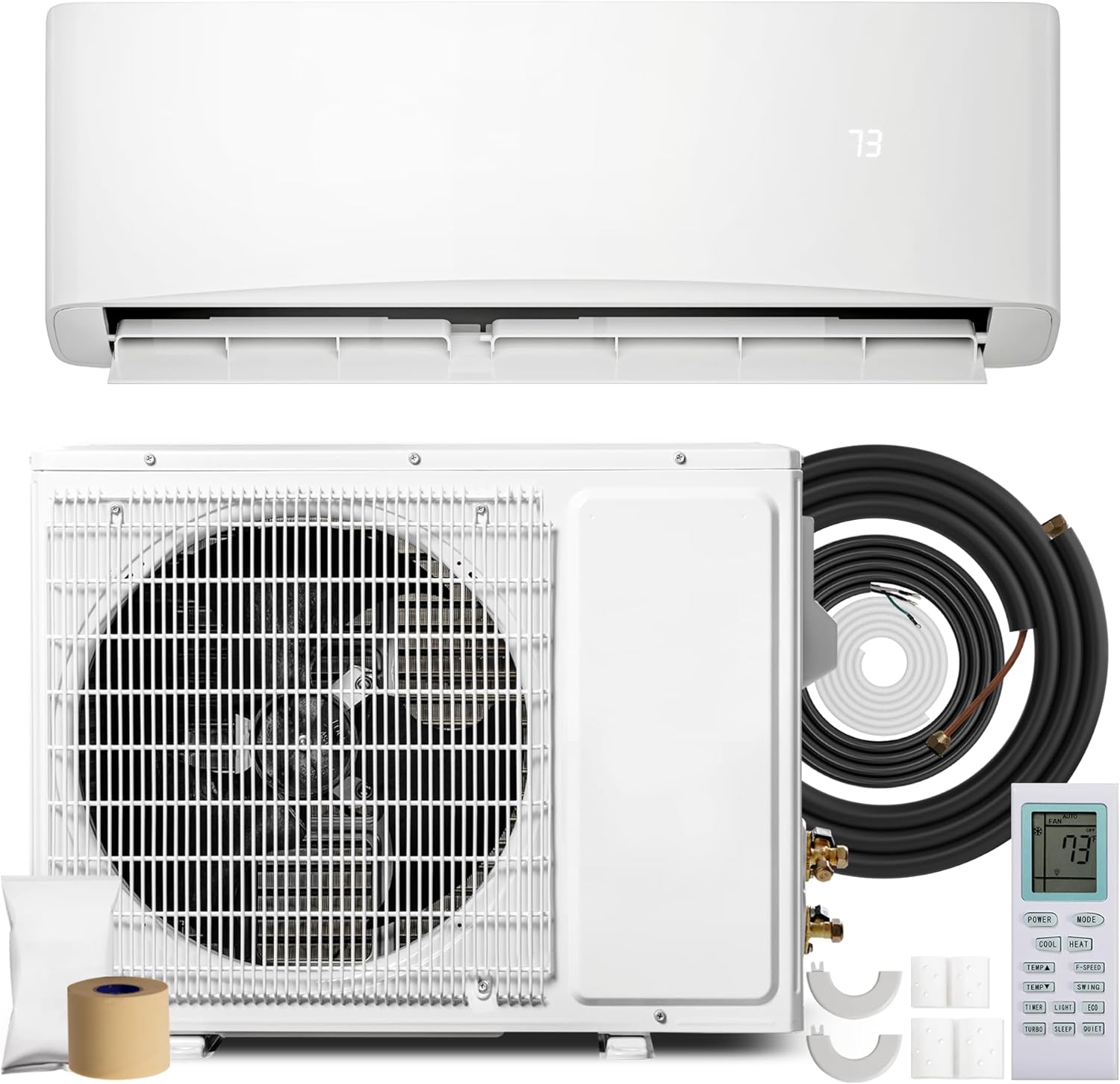 Tehanld 12000 BTU Mini Split Air Conditioner, 17 SEER2 115V Energy Efficient AC Inverter Air Conditioner & Heater Pump System, Cools Up to 750 Sq.Ft, Complete Installation Kit, Upgraded Version