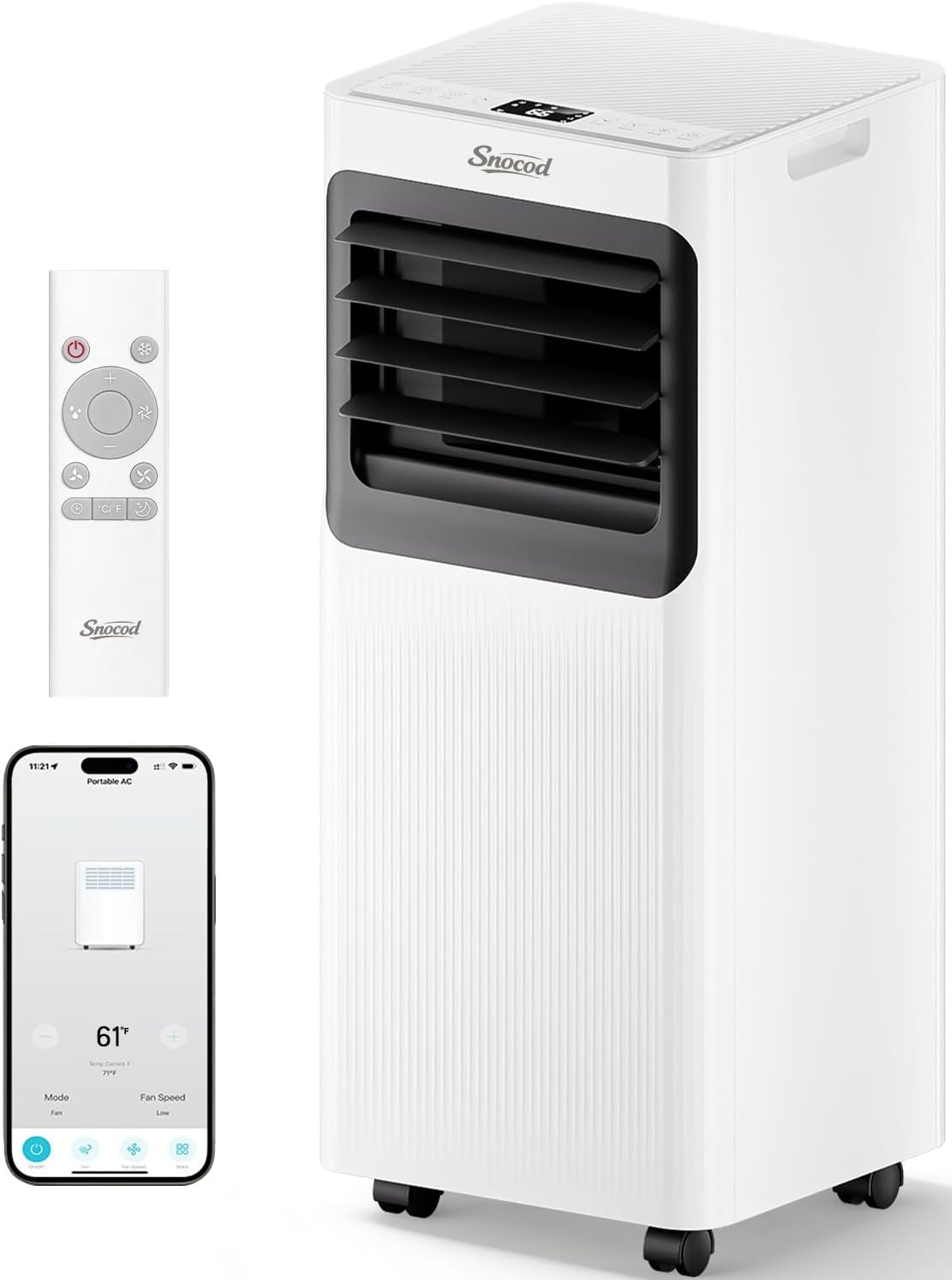 16000 BTU Portable Air Conditioners for Large Room up to 750 Sq. Ft., 5-in-1 Smart AC with WiFi App, Remote Control, Fast Cooling, Dehumidifier, Fan, Sleep Mode, 24H Timer & Window Kit