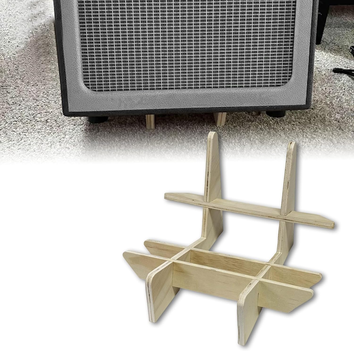 Guitar Amp Stand for Enhanced Tone & Monitoring, 12 inch Wood Portable Stage Floor Monitor Holder for Electric Guitar Bass Amps, Reduces Resonance & Improves Sound Projection