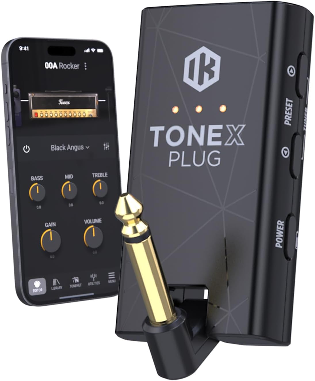 IK Multimedia TONEX Plug: Portable AI-Powered Guitar & Bass Headphone Amplifier with 40,000+ Tone Models, USB-C Audio Interface, Bluetooth Streaming & Silent Practice Tool