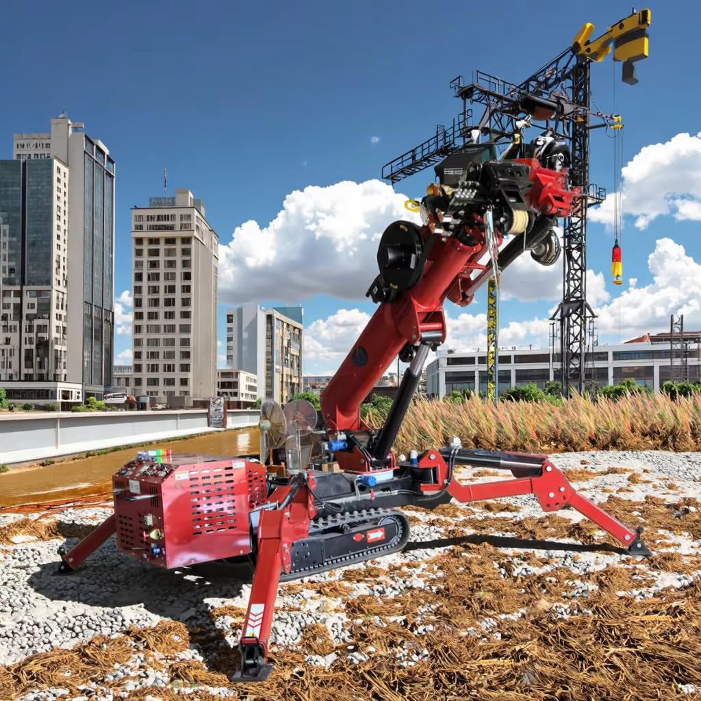 Custom 1-12 Ton Mini Crawler Crane, Compact Tracked Crane for Narrow Access & Glass Install, Mobile Telescopic Boom Lifting Equipment, Customizable Tonnage/Color/Model, CE Certified Industrial Grade