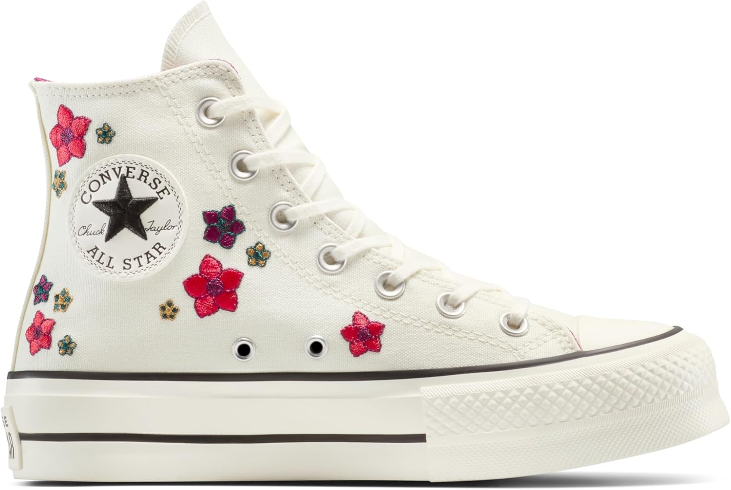Converse Women's Chuck Taylor All Star Lift Platform Flowers High Top Sneaker